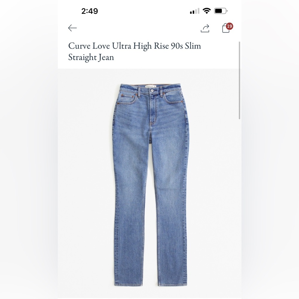 Abercrombie Curve Love Ultra High Rise Slim Straight Jean